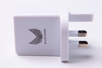 BlackStork UK Fast Charger QC 3.0 USB 18W Quick Wall Charger White