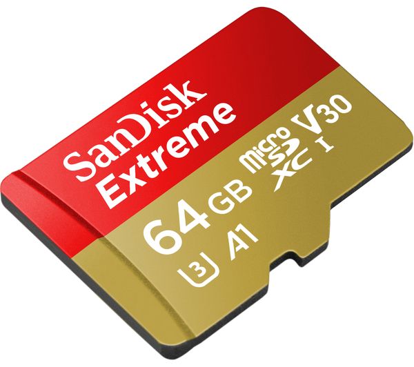 SANDISK Extreme 64GB micro SD XC Memory Card U3 V30 A1