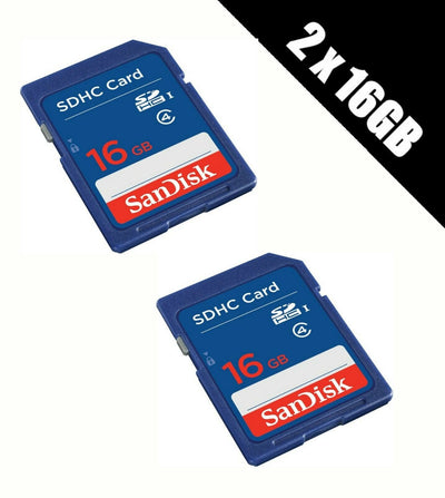 2x SanDisk 16GB SD HD Card SDHC Memory Card Class 4 16 GB For Digital Cameras