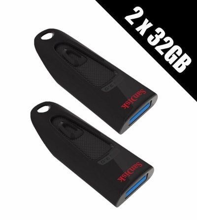 2x 32GB SanDisk Ultra USB 3.0 Flash Drive Pen Drive USB memory stick total 64gb