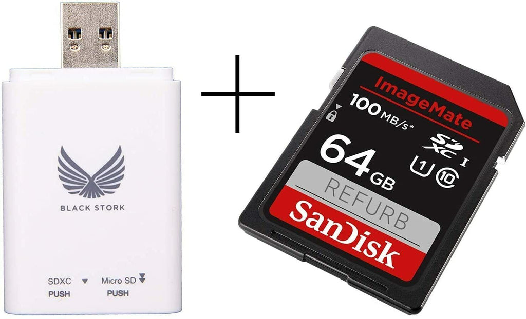 Black Stork SD&MicroSD card Reader USB3.0+ Sandisk ImageMate 64GB SDXC 100MB/s