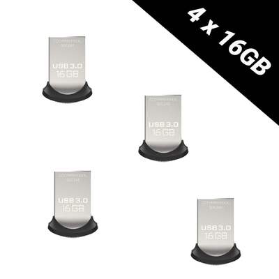 4x SanDisk Ultra Fit 16 GB USB Flash Drive USB 3.0 up to 150 MB/s 16gb total: 64GB