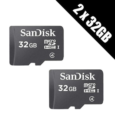 2x 32GB Sandisk Micro SDHC memory card Class 4 Flash SD micro card mobile 32gb total 64gb