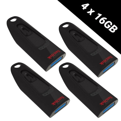4x 16GB SanDisk Ultra USB 3.0 Flash Drive Pen Drive USB memory stick total 64gb