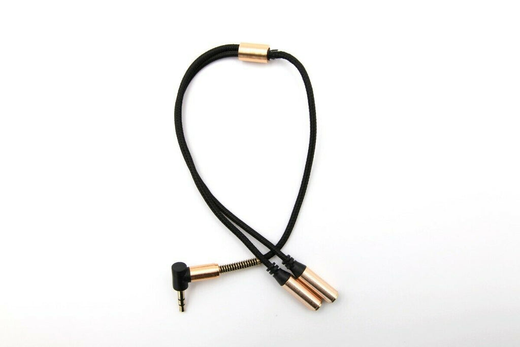 Black Stork High Quality 3.5mm Stereo Audio Splitter 2 female 1 male AUX cable