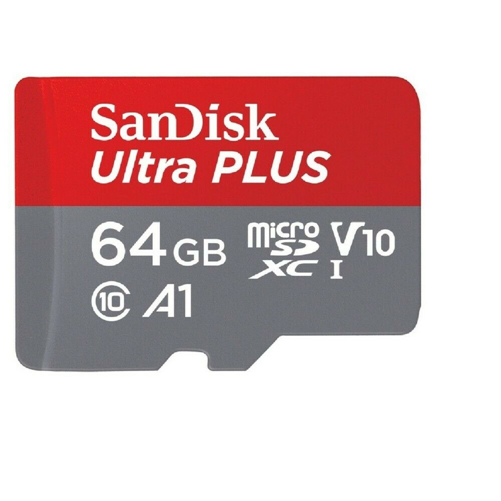 SanDisk Ultra PLUS 64GB micro SD SDXC Memory Card UHS-I Class 10 u1 A1