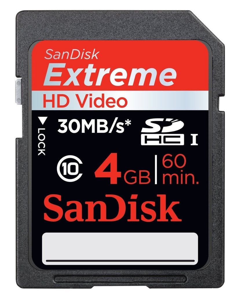 SanDisk Extreme 4GB SDHC 30MB/s Class 10 Memory SD Card
