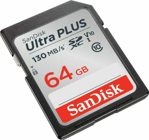 SanDisk Ultra Plus 64GB SDXC 130mb/s SD memory card